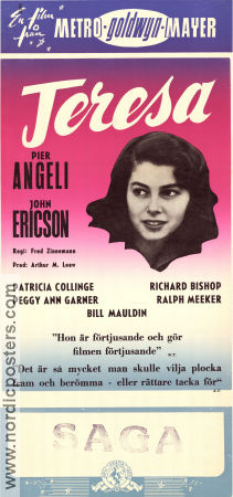 Teresa 1951 movie poster Pier Angeli John Ericson Patricia Collinge Fred Zinnemann