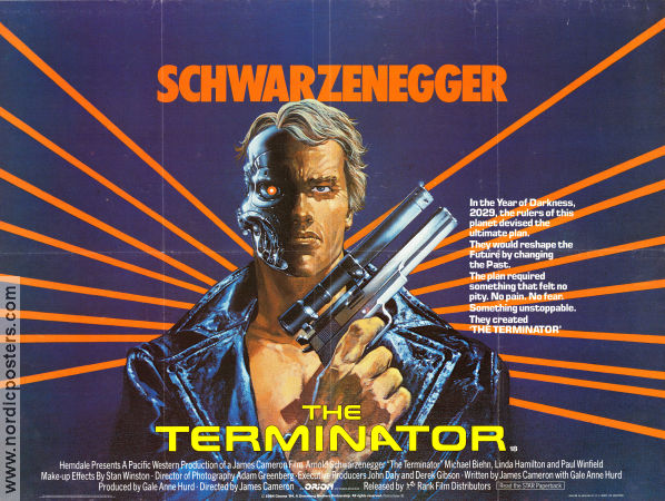 The Terminator 1984 poster Arnold Schwarzenegger James Cameron