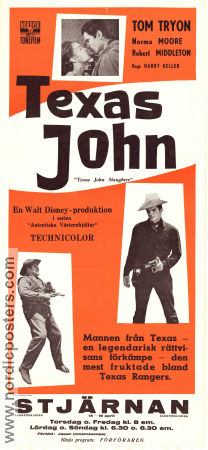 Texas John Slaughter 1958 poster Tom Tryon Robert Middleton Norma Moore Harry Keller Från TV