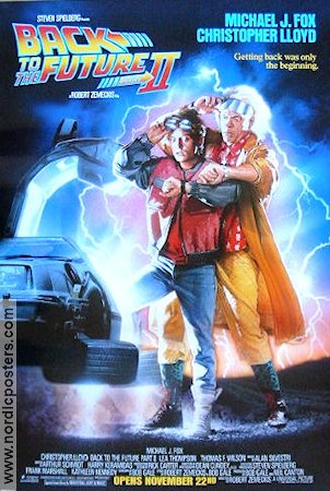 Back to the Future Part II 1989 movie poster Michael J Fox Christopher Lloyd Lea Thompson Robert Zemeckis Cars and racing