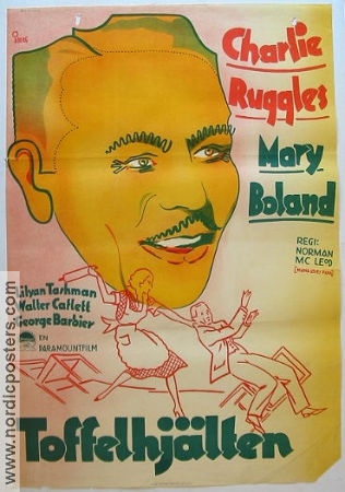 Toffelhjälten 1933 poster Charlie Ruggles Mary Boland Lilyan Tashman Norman Z McLeod