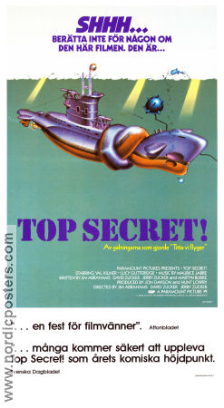 Top Secret! 1984 movie poster Val Kilmer Lucy Gutteridge Peter Cushing Jim Abrahams Ships and navy