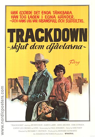 Trackdown 1976 movie poster James Mitchum Karen Lamm Anne Archer Richard T Heffron