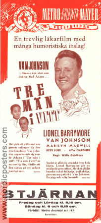 Tre män i vitt 1944 poster Lionel Barrymore Van Johnson Marilyn Maxwell Willis Goldbeck Musikaler