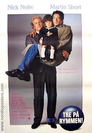 Three Fugitives 1989 movie poster Nick Nolte Martin Short Sarah Rowland Doroff Francis Veber Kids