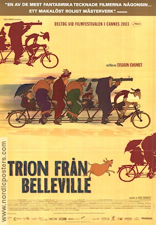 Les Triplettes de Belleville 2003 movie poster Sylvain Chomet Animation Bikes