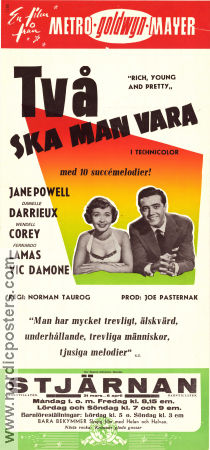 Två ska man vara 1951 poster Jane Powell Danielle Darrieux Wendell Corey Norman Taurog Musikaler