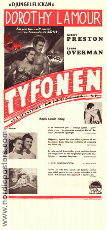 Tyfonen 1940 poster Dorothy Lamour Robert Preston Lynne Overman Louis King Strand