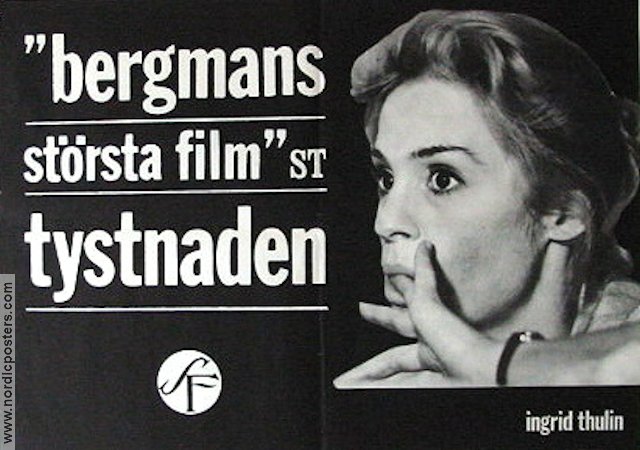 The Silence 1963 movie poster Ingrid Thulin Gunnel Lindblom Ingmar Bergman