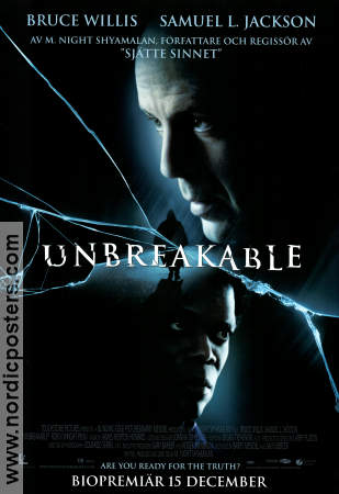 Unbreakable 2000 movie poster Bruce Willis Samuel L Jackson Robin Wright M Night Shyamalan