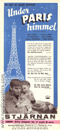 Under Paris himmel 1951 poster Brigitte Auber Jean Brochard René Blancard Julien Duvivier