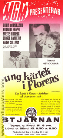 Ung kärlek i Florens 1962 poster Olivia de Havilland George Hamilton Yvette Mimieux Guy Green