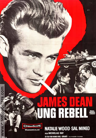 Rebel Without a Cause 1955 movie poster James Dean Natalie Wood Sal Mineo Nicholas Ray Smoking Gangs