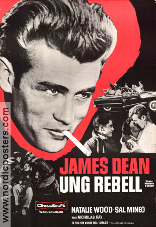 Rebel Without a Cause 1955 movie poster James Dean Natalie Wood Sal Mineo Nicholas Ray Smoking Gangs