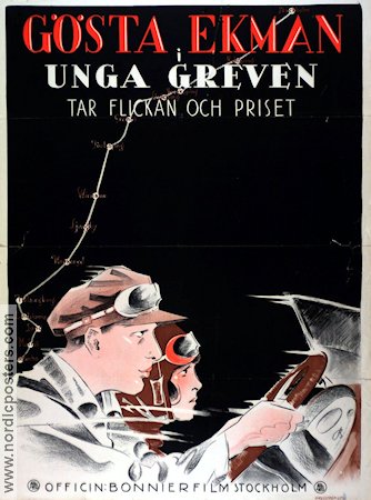 Unga greven tar flickan och priset 1924 movie poster Gösta Ekman