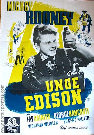 Young Tom Edison 1940 movie poster Mickey Rooney