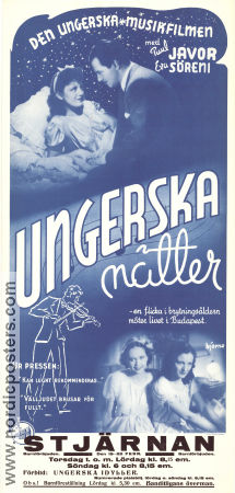 Ungerska nätter 1933 poster Pal Javor Margit Dajka Ferenc Kiss Steve Sekely Filmen från: Hungary