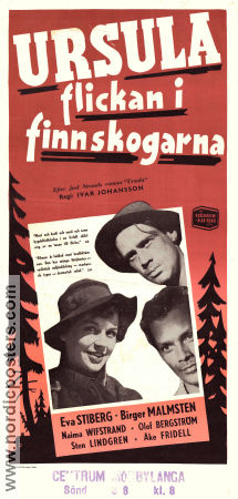 Ursula flickan i Finnskogarna 1953 poster Eva Stiberg Ivar Johansson