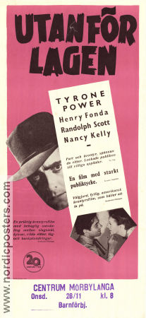 Utanför lagen 1939 poster Tyrone Power Henry Fonda Nancy Kelly Henry King