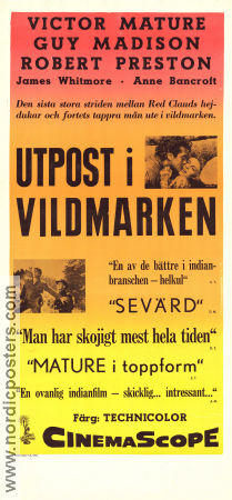 Utpost i vildmarken 1955 poster Victor Mature Guy Madison Robert Preston Anthony Mann