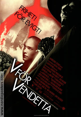V for Vendetta 2005 movie poster Natalie Portman Hugo Weaving Rupert Graves Stephen Rea Stephen Fry John Hurt James McTeigue Politics From comics