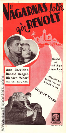 Vägarnas folk gör revolt 1942 poster Ann Sheridan Ronald Reagan Richard Whorf Curtis Bernhardt