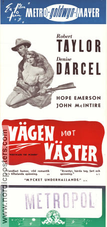 Vägen mot väster 1951 poster Robert Taylor Denise Darcel Hope Emerson William A Wellman