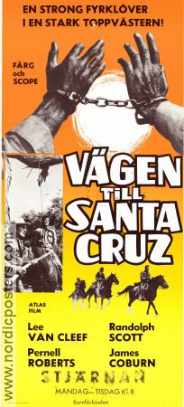 Vägen till Santa Cruz 1959 poster Randolph Scott Karen Steele Pernell Roberts Lee Van Cleef Budd Boetticher