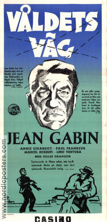Le rouge est mis 1957 movie poster Jean Gabin Paul Frankeur Marcel Bozzuffi Gilles Grangier