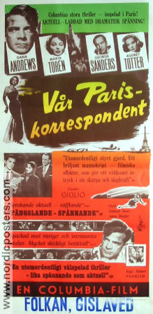 Assignment Paris 1952 poster Dana Andrews Robert Parrish