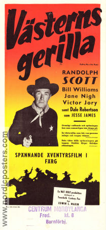 Västerns gerilla 1949 poster Randolph Scott Bill Williams Victor Jory Edwin L Marin