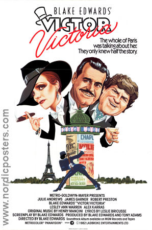 Victor Victoria 1982 movie poster Julie Andrews James Garner Robert Preston Blake Edwards Smoking Musicals