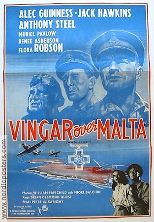 Malta Story 1954 movie poster Alec Guinness Jack Hawkins Anthony Steel Planes