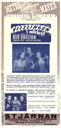 Visslingen i mörkret 1941 poster Red Skelton Conrad Veidt Ann Rutherford S Sylvan Simon