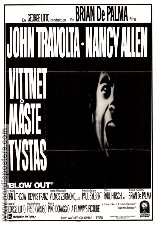 Blow Out 1981 movie poster John Travolta Nancy Allen John Lithgow Brian De Palma