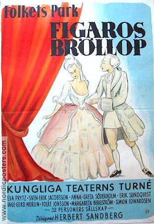 Figaros bröllop Kungliga teaterns turné 1946 poster Eva Prytz Find more: Kungliga teatern