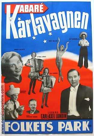 Kabaré Karlavagnen 1941 poster Carl-Axel Lundin Birgit Glantz Gunnar Ekvall Torsten Cassel Find more: Revy