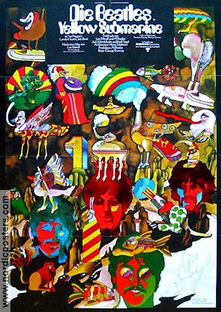 Yellow Submarine 1968 movie poster Beatles Paul McCartney George Dunning Ships and navy Rock and pop Animation