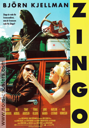 Zingo 1998 movie poster Björn Kjellman Helena af Sandberg Thomas Hellberg Christjan Wegner Smoking Cars and racing