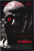 12 Monkeys 1995 movie poster Bruce Willis Brad Pitt Madeleine Stowe Terry Gilliam