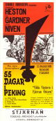 55 dagar i Peking 1963 poster Charlton Heston Ava Gardner David Niven Nicholas Ray Asien