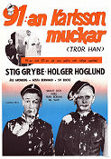 91 Karlsson muckar tror han 1959 movie poster Stig Grybe Holger Höglund Åke Grönberg Gösta Bernhard From comics