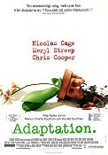 Adaptation 2002 movie poster Nicolas Cage Meryl Streep Chris Cooper Spike Jonze Flowers and plants