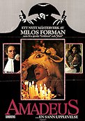 Amadeus 1984 movie poster F Murray Abraham Tom Hulce Elizabeth Berridge Milos Forman Music: Wolfgang Amadeus Mozart Artistic posters