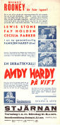 Andy Hardy på vift 1937 poster Lewis Stone Cecilia Parker Mickey Rooney George B Seitz