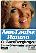 Ann-Louise Hansson 1967 poster Ann-Louise Hansson Lars Berghagen Bruno Glenmarks orkester Find more: Concert poster