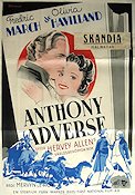 Anthony Adverse 1936 poster Fredric March Olivia de Havilland Donald Woods Mervyn LeRoy Eric Rohman art