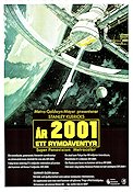 2001: A Space Odyssey 1968 movie poster Keir Dullea Gary Lockwood William Sylvester Stanley Kubrick Writer: Arthur C Clarke Cult movies Spaceships