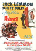 Avanti! 1973 movie poster Jack Lemmon Juliet Mills Billy Wilder Poster artwork: Sanford Kossin