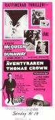 Äventyraren Thomas Crown 1968 poster Steve McQueen Faye Dunaway Paul Burke Norman Jewison